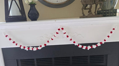 Winter Wishes Crochet Popcorn & Cranberry Garland 5ft