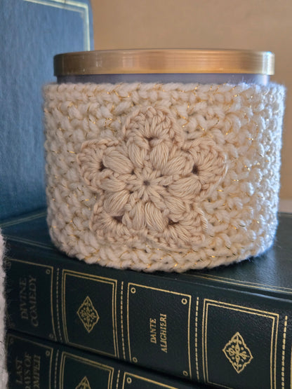 Holiday Silver & Gold Candle Cover