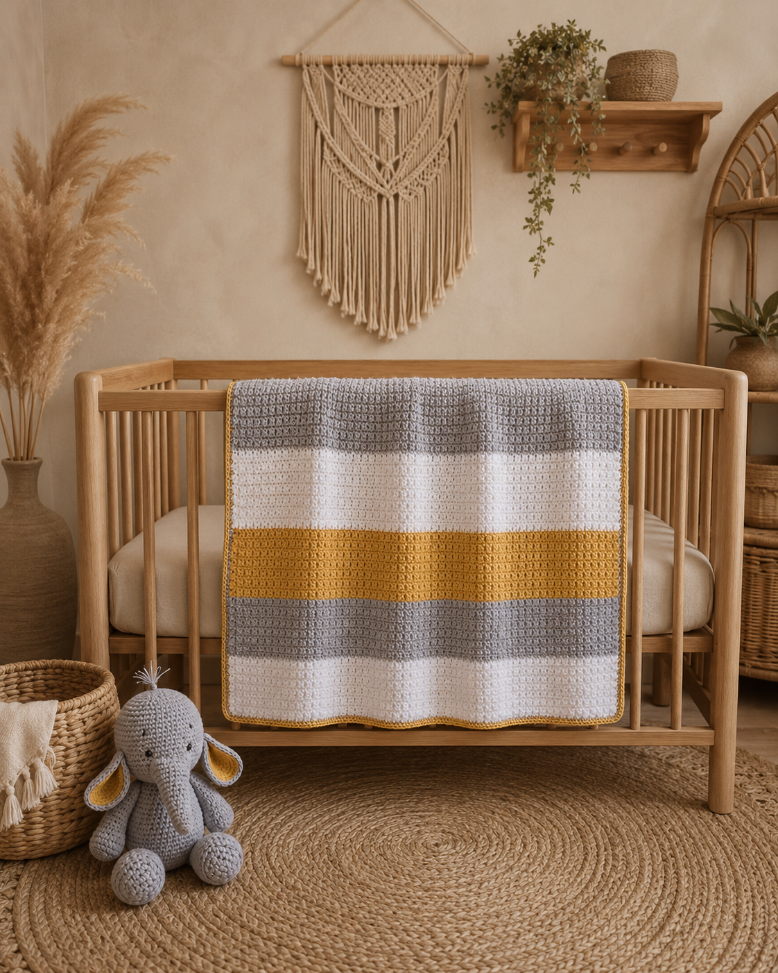 "Snuggly Soft Unisex Crochet Baby Blanket - Handcrafted with Love"