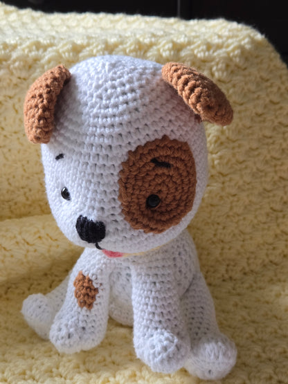 Handmade Crochet Spotted Puppy – Baby Shower Gift, Nursery Decor