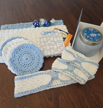 Handmade Winter Spa Gift Box – Frost Blue & White Collection