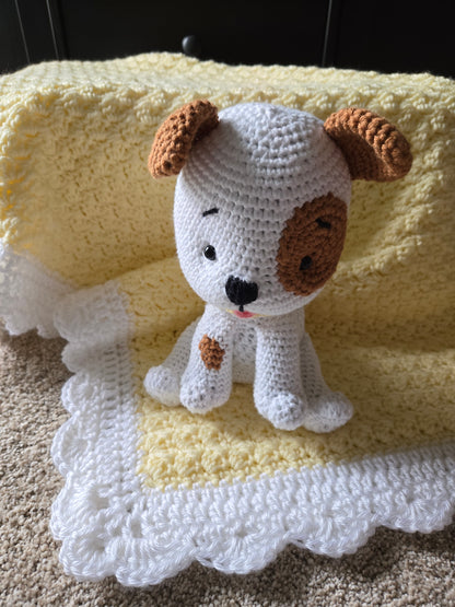 Handmade Crochet Spotted Puppy – Baby Shower Gift, Nursery Decor