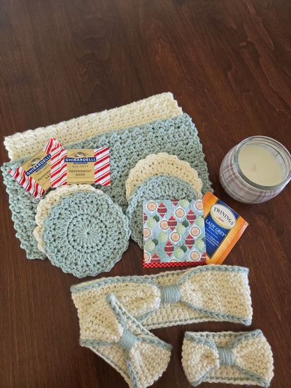 Handmade Green & Cream Spa Box – Holiday Pampering Gift