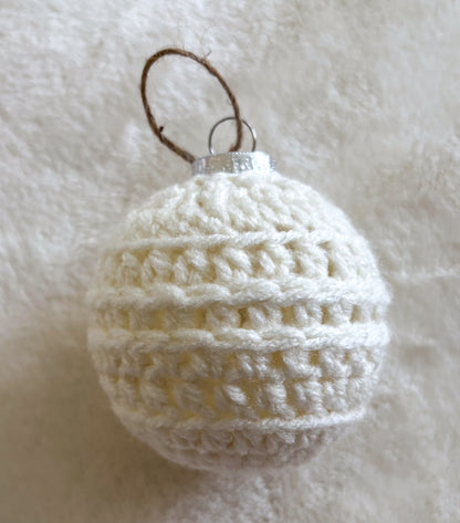Woodland Calm Crochet Christmas Ornament Set – Set of 6 in Sage, Bark, and Cream