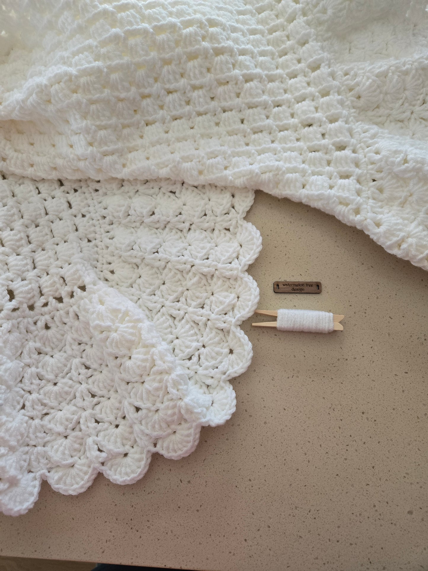 Timeless Heirloom White Lacey Christening Blanket