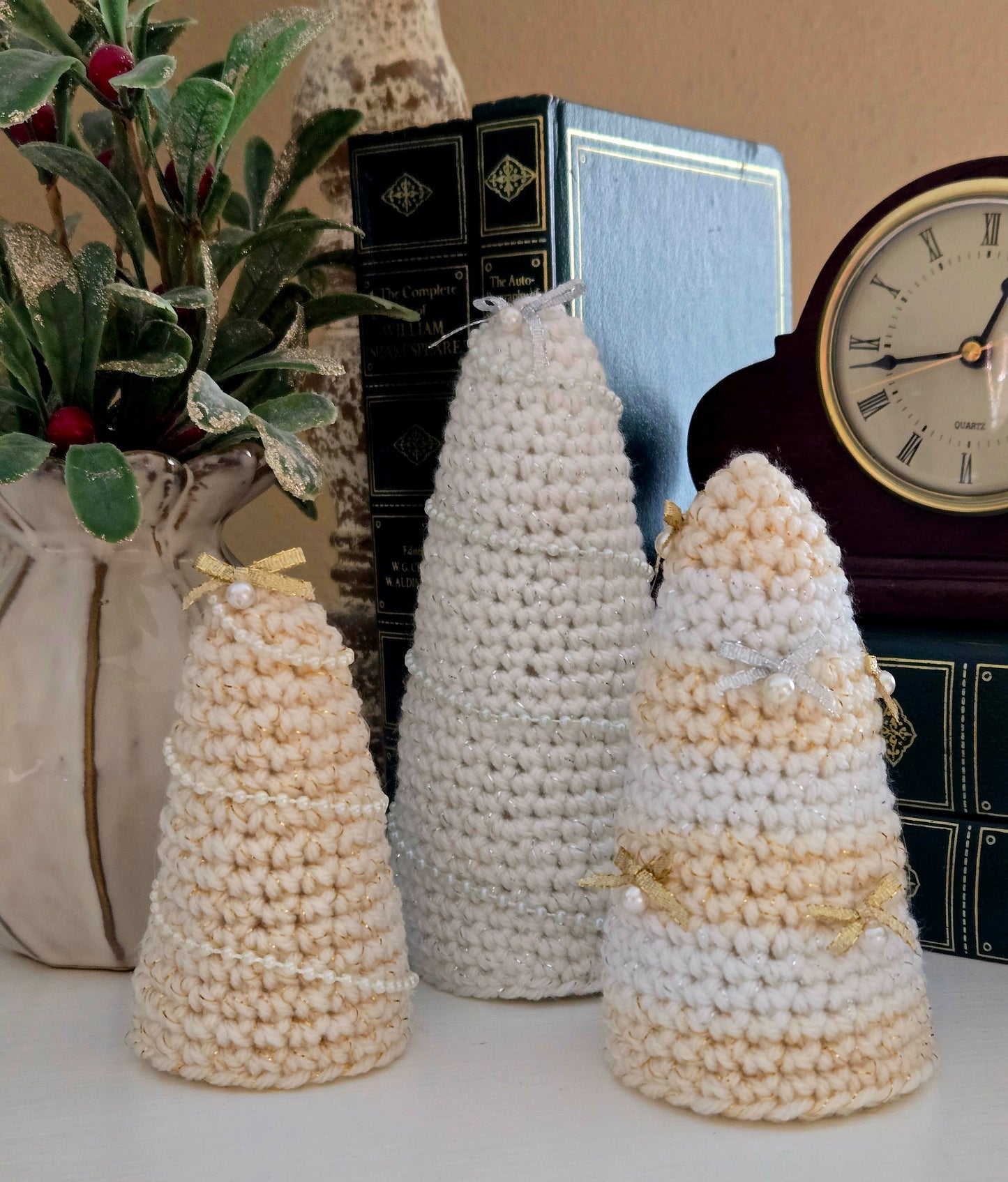 Silver & Gold Mini Christmas Tree Trio