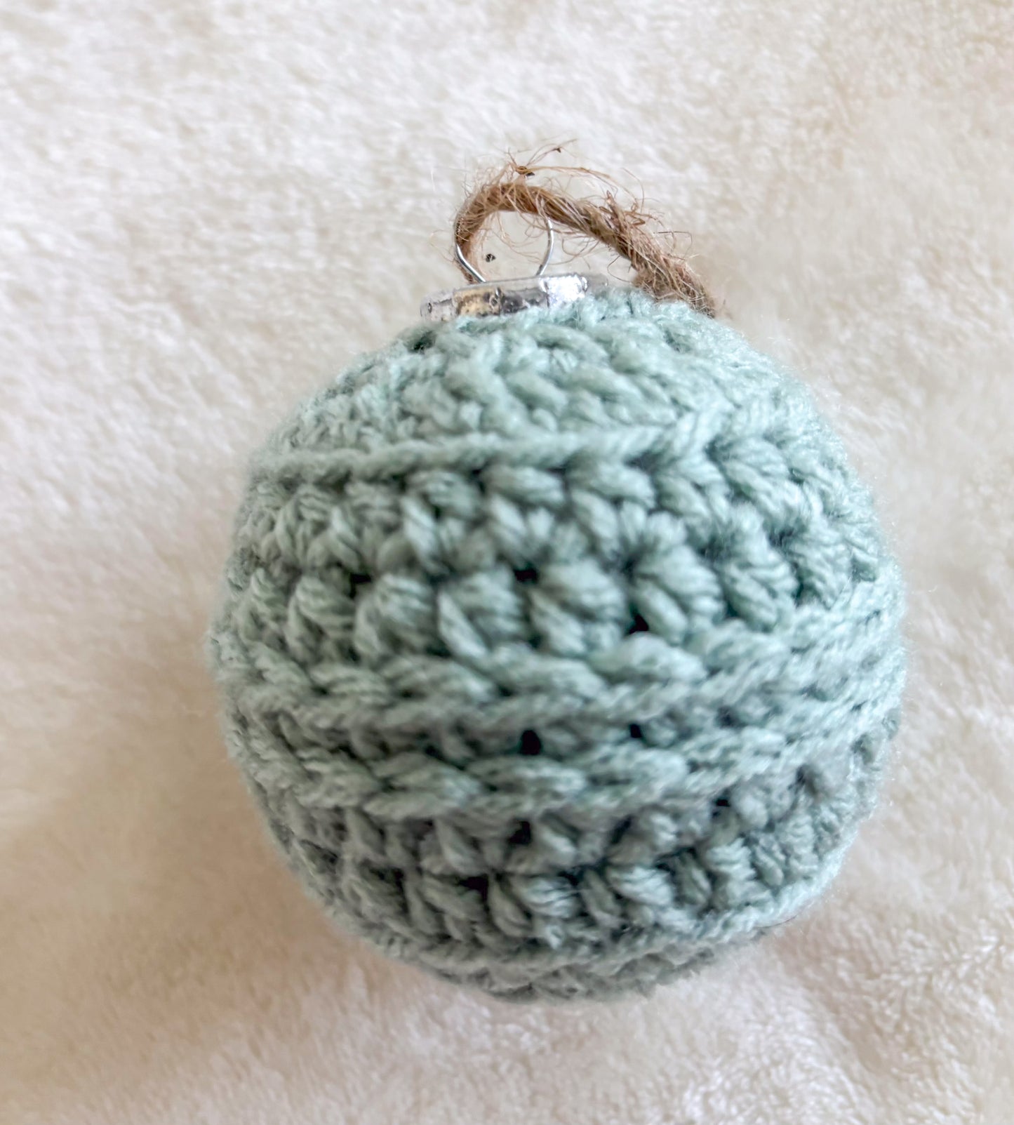 Woodland Calm Crochet Christmas Ornament Set – Set of 6 in Sage, Bark, and Cream