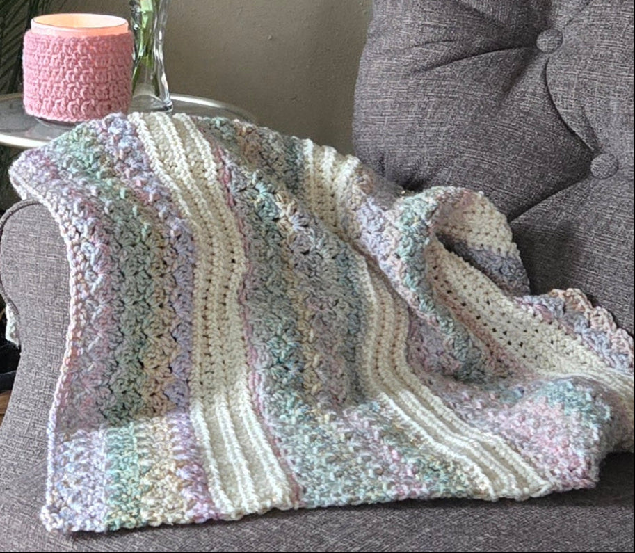 Storybook Heirloom Crochet Baby Blanket | Pastel Nursery Keepsake
