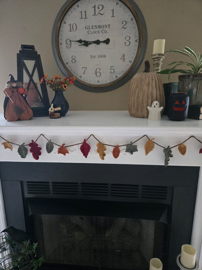 Handmade Fall Leaf Garland |Autumn Decor for Mantel, Fireplace, Table & Thanksgiving