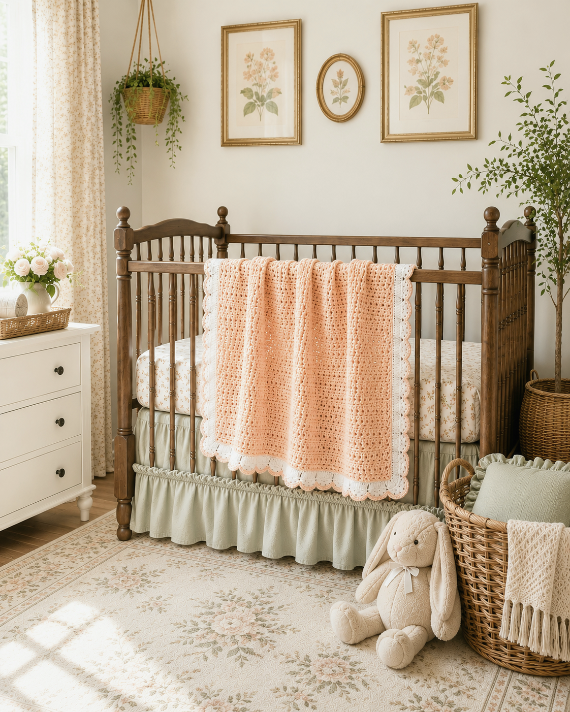 Sweet Peach Crochet Baby Blanket - Handcrafted For Sweet Dreams