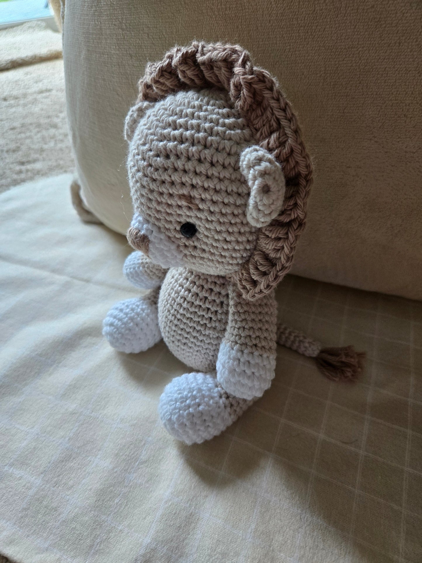 Handmade Crochet Lion Plush– Safari Nursery Decor