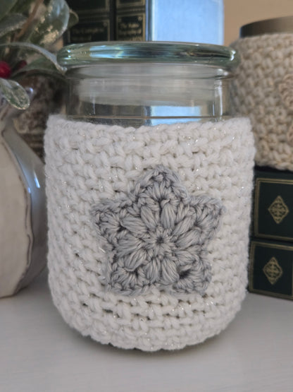 Holiday Silver & Gold Candle Cover