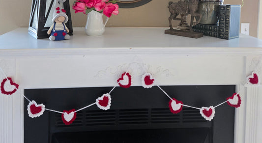 Crochet Heart Garland