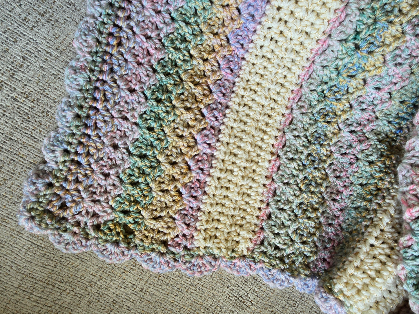 Storybook Heirloom Crochet Baby Blanket | Pastel Nursery Keepsake