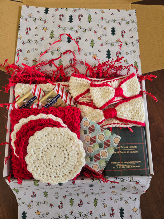 Festive Red & Cream Spa Collection – Holiday Pampering Gift