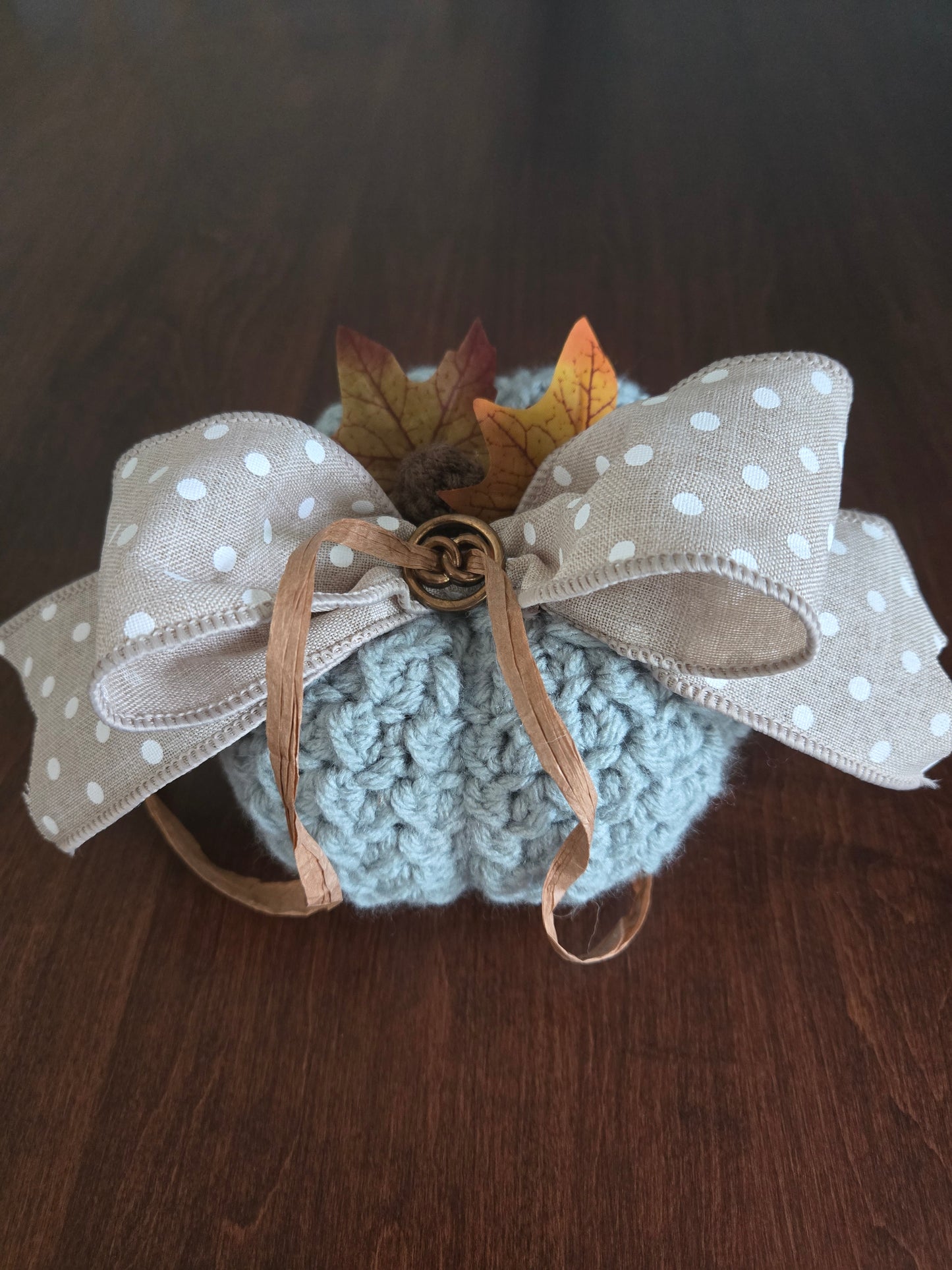 Handmade Crochet Pumpkin Stack  Fall Farmhouse Decor  Autumn Centerpiece