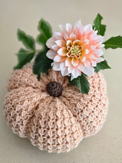 Handmade Crochet Pumpkin Stack  Fall Farmhouse Decor  Autumn Centerpiece