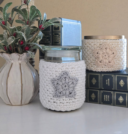 Holiday Silver & Gold Candle Cover