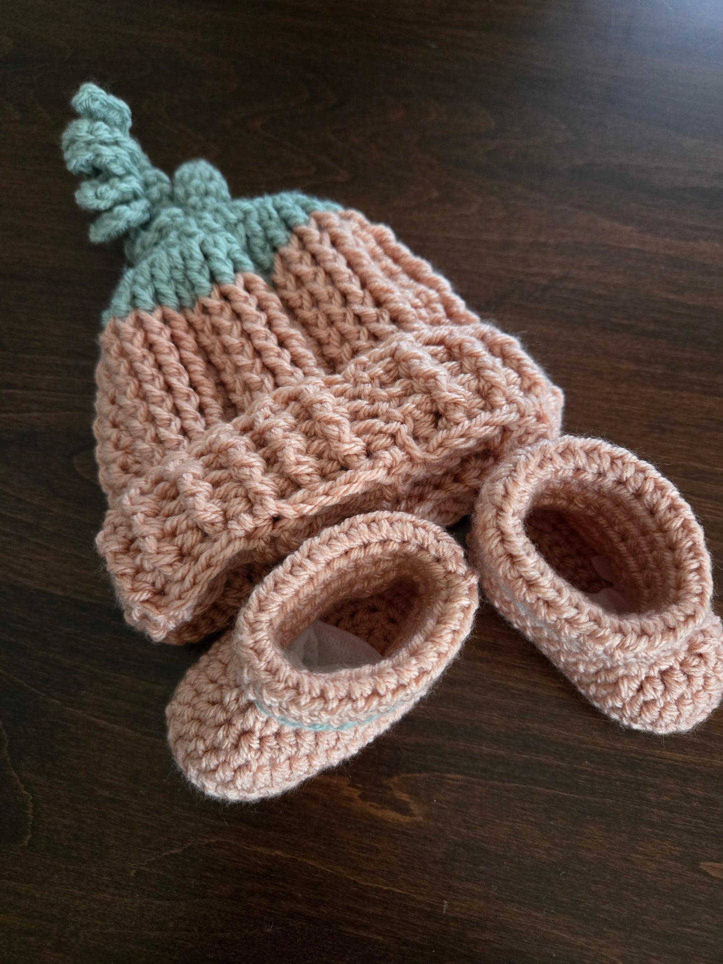 Soft Shades of Fall Heirloom Baby Blanket, Hat & Bootie Set – Handcrafted Crochet Keepsake Gift