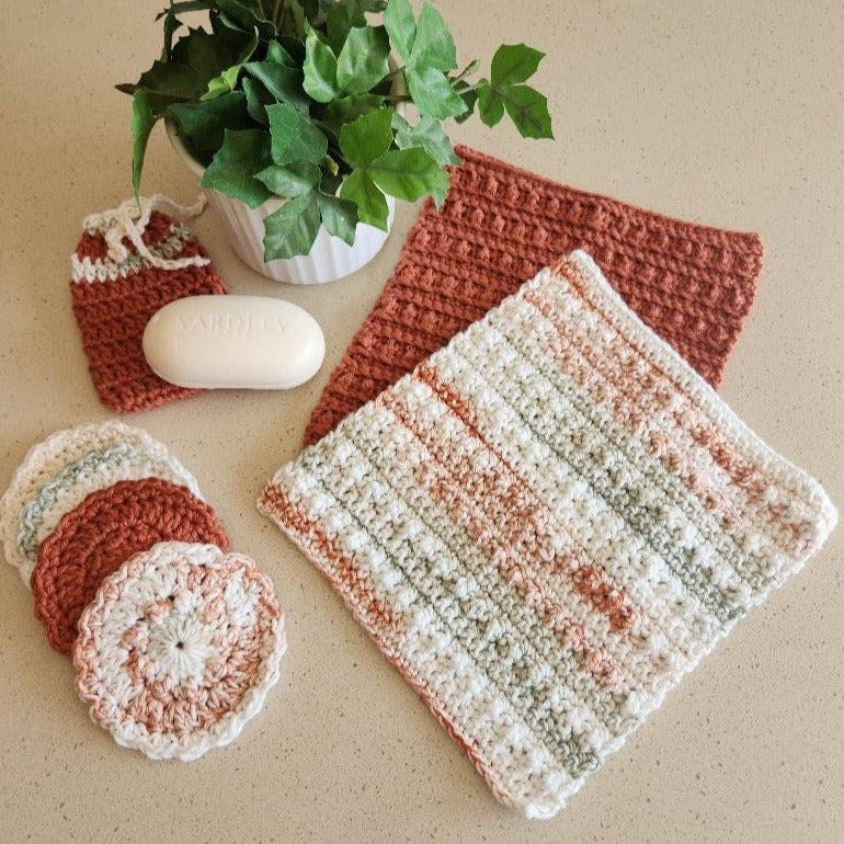 Variegated Crochet Spa Set